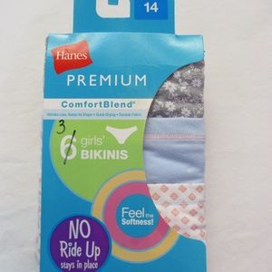 Hanes 3 pair Girls' Tagless Bikini Panties